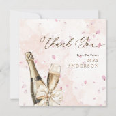 エレガント花びらバブリーブライダルシャワーサンキューカード (正面)