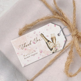 エレガント花びらバブリーブライダルシャワーサンキューカード ギフトタグ