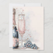 エレガント花びら&プロセッコボホ赤面ピンクサマー 招待状 (裏面)