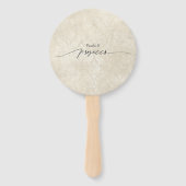 エレガント花びら、真珠およびプロセッコブライダルシャワー ハンドファン (裏面)