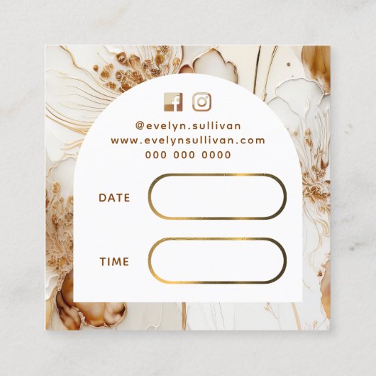 エレガント花アポイントメントカード スクエア名刺 (裏面)