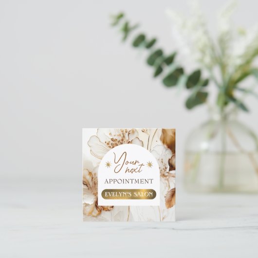 エレガント花アポイントメントカード スクエア名刺 (スタンド正面)