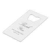 エレガント花グレイ結婚ブルー クレジットカード栓抜き (裏面アングル)