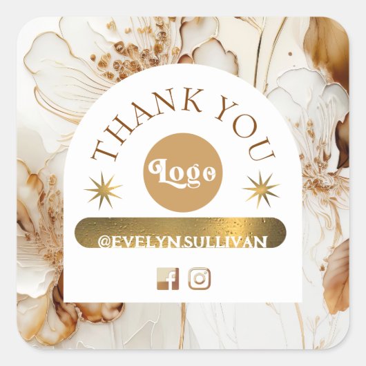 エレガント花シール スクエアシール (正面)