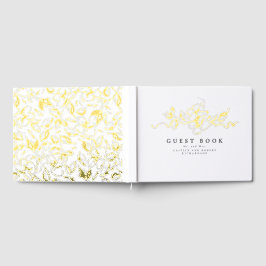 エレガント花スケッチ結婚の ゲストブック