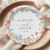 エレガント花パーソナライズされた結婚の ペーパープレート