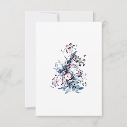 エレガント花ビクトリアンArtdecoスタイルインビタット セーブザデート (裏面)