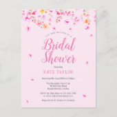 エレガント花フローラブライダルシャワー招待 案内ポストカード (正面)