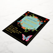 エレガント花フローラ結婚 箔招待状 (回転した状態)