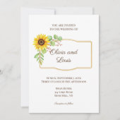 エレガント花モダンフローラ結婚式招待状 招待状 (正面)