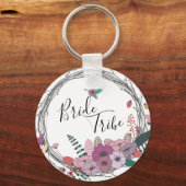 エレガント花モダンリース花嫁 キーホルダー (正面)