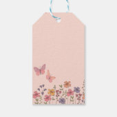 エレガント花モダン蝶ブライダルシャワー ギフトタグ (裏面)