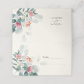 エレガント花ユーカリ結婚プス プレイスカード (外部開封)