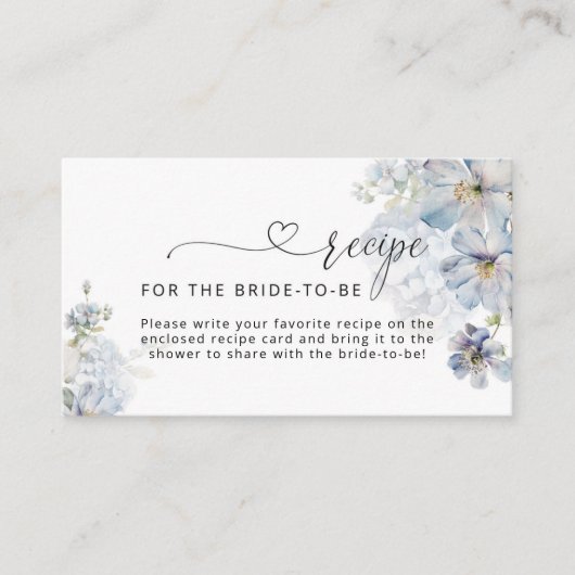 エレガント花嫁の青フローラレシピ エンクロージャーカード (正面)