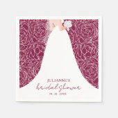 エレガント花嫁オンクランベリーブライダルシャワー スタンダードカクテルナプキン (正面)