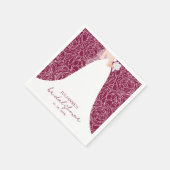 エレガント花嫁オンクランベリーブライダルシャワー スタンダードカクテルナプキン (角)