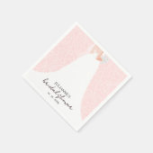 エレガント花嫁オンピンクブライダルシャワー スタンダードカクテルナプキン (角)