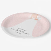 エレガント花嫁オンピンクブライダルシャワー ペーパープレート (アングル)