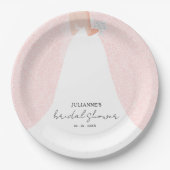 エレガント花嫁オンピンクブライダルシャワー ペーパープレート (正面)
