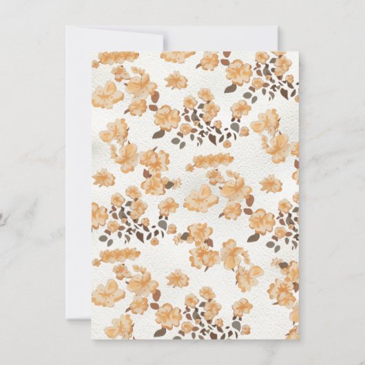 エレガント花嫁オンホースフローラブライダルシャワー 招待状 (裏面)