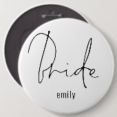 エレガント花嫁スクリプト名 缶バッジ (正面&裏面)