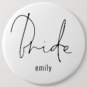 エレガント花嫁スクリプト名 缶バッジ (正面)