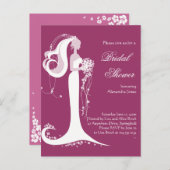 エレガント花嫁ブライダルシャワーパーティの招待状3 インビテーションポストカード (正面/裏面)