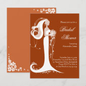 エレガント花嫁ブライダルシャワーパーティの招待状5 インビテーションポストカード (正面/裏面)