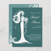 エレガント花嫁ブライダルシャワーパーティの招待状 インビテーションポストカード (正面/裏面)