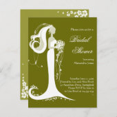 エレガント花嫁ブライダルシャワーパーティの招待状 インビテーションポストカード (正面/裏面)