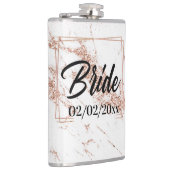 エレガント花嫁：バラ金ゴールドお祝い フラスク (右)