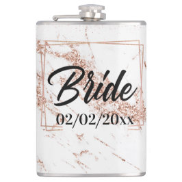 エレガント花嫁：バラ金ゴールドお祝い フラスク
