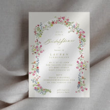 エレガント花模様サマーガーデンブライダルシャワー