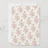 エレガント花模様サマーガーデンブライダルシャワー 招待状 (裏面)