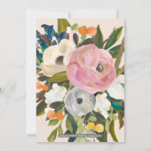 エレガント花模様ズモダンレディーズリトリートティール(緑がかった色) 招待状 (裏面)