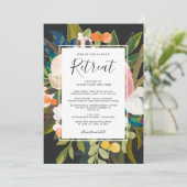 エレガント花模様ズレディーズリトリートブラック 招待状 (スタンド正面)