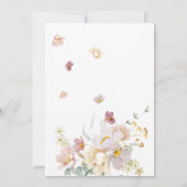 エレガント花模様ワイルドフラワーピンクブライダルシャワー 招待状 (裏面)