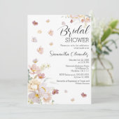 エレガント花模様ワイルドフラワーブライダルシャワー 招待状 (スタンド正面)