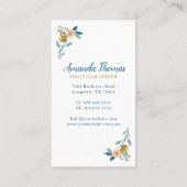 エレガント花模様写真ハート写真家 名刺 (裏面)