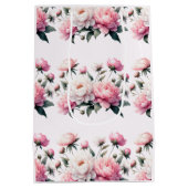 エレガント花模様 ミディアムペーパーバッグ (裏面)