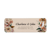 エレガント花秋結婚差出人住所 ラベル (正面)