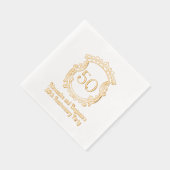 エレガント花紋フレーム#2周年記念パーティー 箔ナプキン (右)