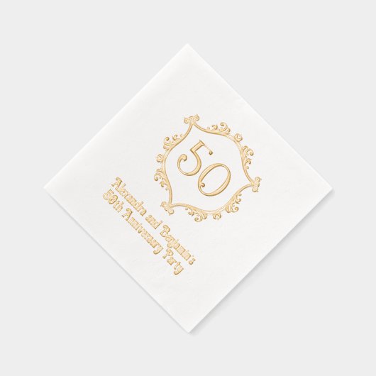 エレガント花紋枠周年記念パーティー 箔ナプキン (右)