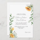 エレガント花結婚の親なし 招待状 (正面/裏面)