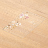 エレガント花結婚の アクリル招待状 (レイダウン)