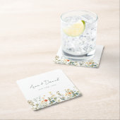 エレガント花結婚の スクエアペーパーコースター (インサイチュ)