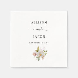 エレガント花結婚の スタンダードカクテルナプキン