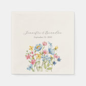 エレガント花結婚の スタンダードカクテルナプキン (正面)