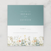 エレガント花結婚の プレイスカード (外部開封)