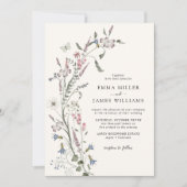 エレガント花結婚の 招待状 (正面)